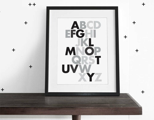 ABC's Black-White-Gray Wall Art