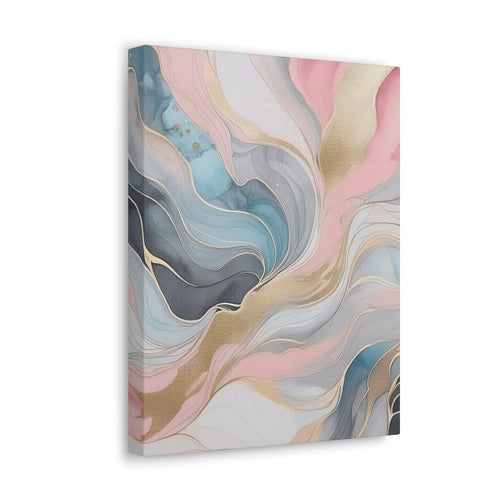 Canvas Wall Art Decor - Marble Cloud of Grey Pink Blue 82395