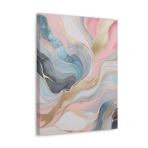 Canvas Wall Art Decor - Marble Cloud of Grey Pink Blue 82395