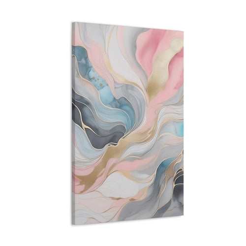 Canvas Wall Art Decor - Marble Cloud of Grey Pink Blue 82395
