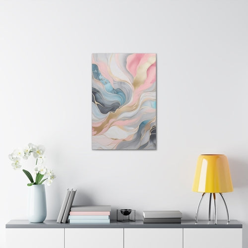 Canvas Wall Art Decor - Marble Cloud of Grey Pink Blue 82395