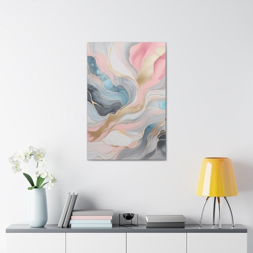 Canvas Wall Art Decor - Marble Cloud of Grey Pink Blue 82395