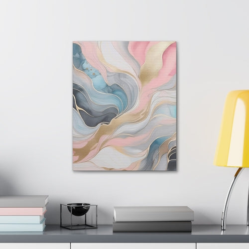 Canvas Wall Art Decor - Marble Cloud of Grey Pink Blue 82395