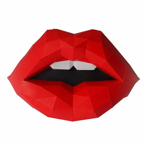 3D Red Lips Wall Art