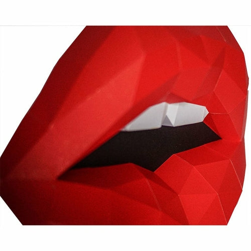 3D Red Lips Wall Art