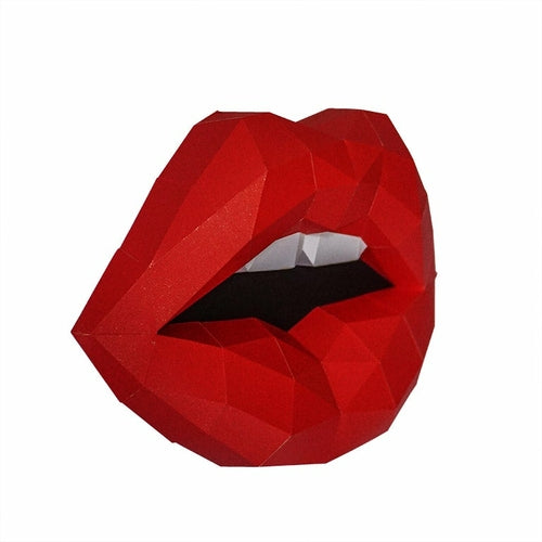 3D Red Lips Wall Art